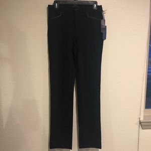 NYDJ Knit Stretch Trouser w/Leather Pocket NWT
